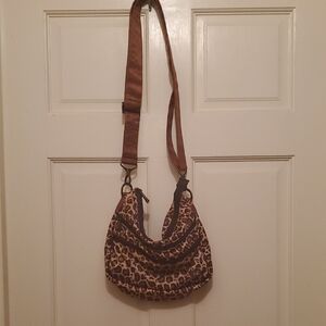 Lug Brown And Tan Animal Print Crossbody.11.5w 9.5h Slider Freestyle.nwot